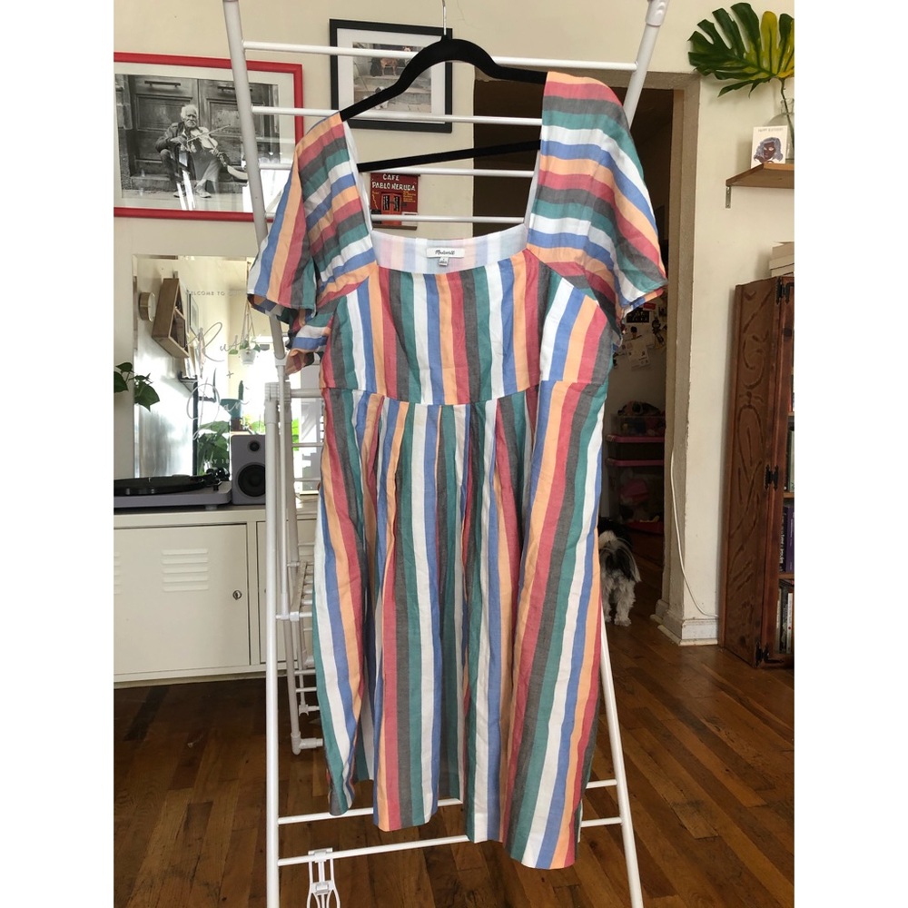 Madewell horizontal striped colorful dress